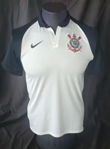 Camisa Corinthians branca 2015 com botão 