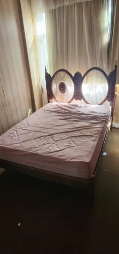 Cama (+colchão) de Casal Colonial Vintage Madeira Estilo Imbuia/Jacarandá