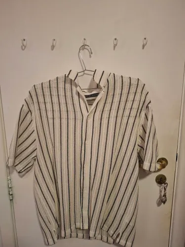 Camisa Zara Tricot Listrada Boxy Fit M Masculina