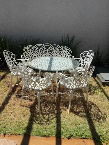 Mesa de ferro área externa / jardim