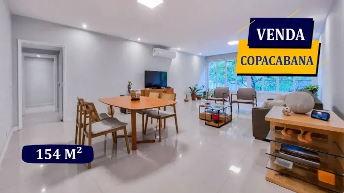 COPACABANA RUA CINCO DE JULHO 154m² reformadíssimo linda vista 3 quartos 4 banheiros vaga