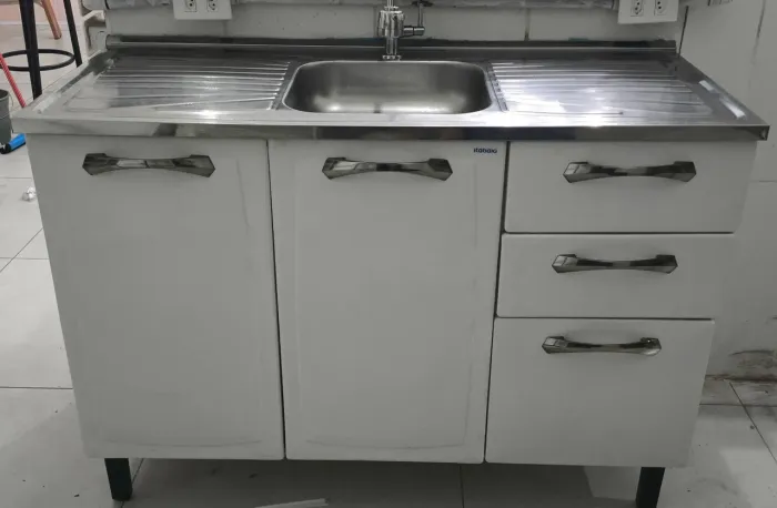 Balcão de cozinha Itatiaia em Aço+ Pia de Inox - 1.20mts