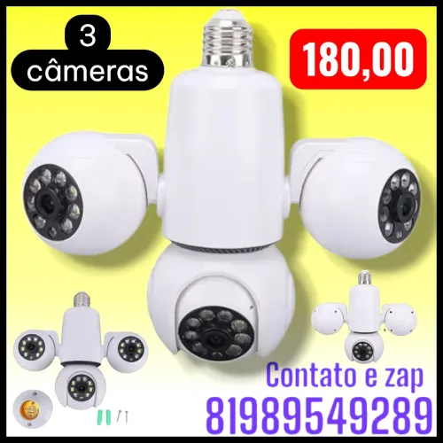 câmera de segurança com três Visão do tipo IP PTZ Wireless 