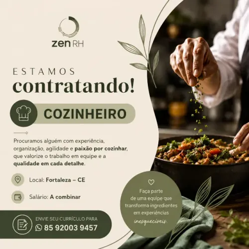 Vaga: Cozinheiro
