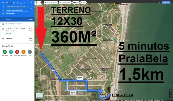 TERRENO EM PRAIA BELA - PITIMBU/PB | 360m² | OPORTUNIDADE!