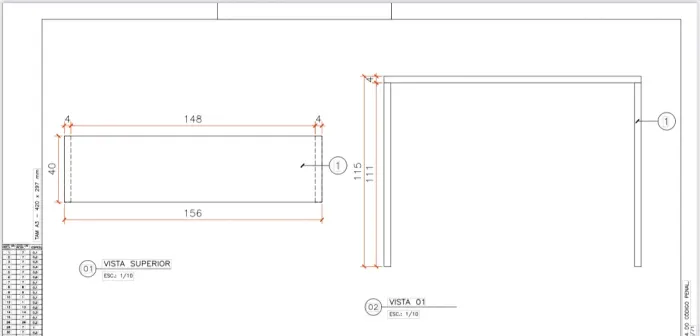 Bancada alta em Mdf 18mm