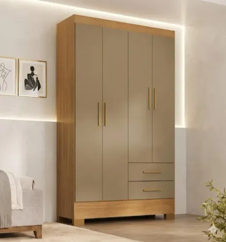 Guarda Roupa Solteiro Imperatriz Cinamomo Cappuccino Novo