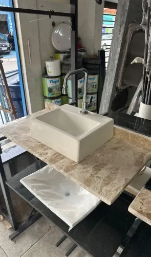 Pia para banheiro 80x40 bancada granito