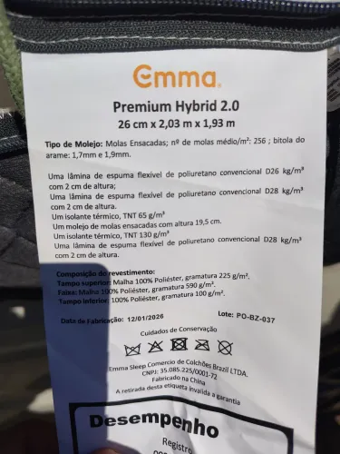 Vendo colchão ema King Premium híbrid semi novo
