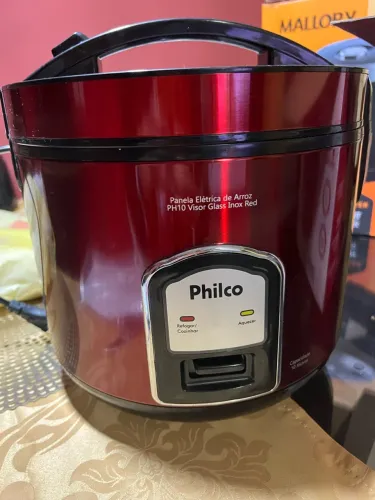 PANELA ELÉTRICA DE ARROZ PHILCO PH10 VISOR GLASS INOX RED ? R$ 60