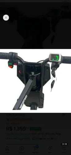 drift elétrico Scooter 120w 8km/h 12v Bivolt Led cor preto