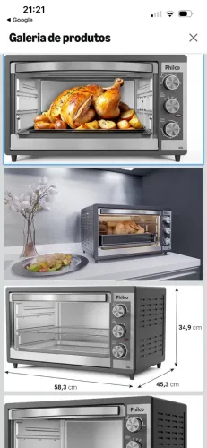 Forno Elétrico 50L Philco PFE52P Dupla resistência 127V