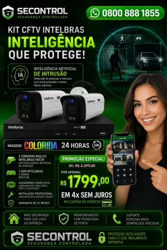 Kit câmeras com inteligência artificial INTELBRAS