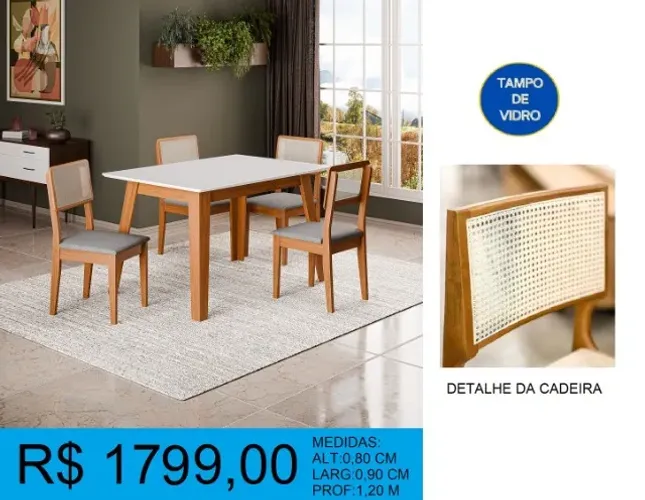 Mesa de jantar - entrega e montagem gratuita - aproveite