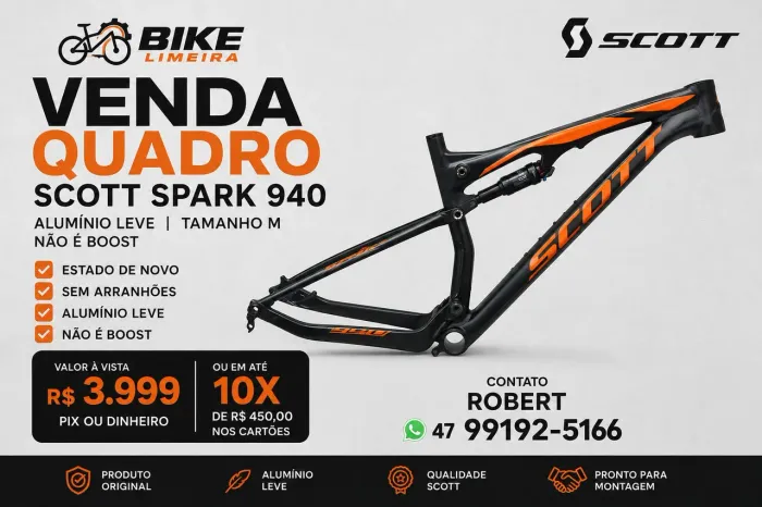 Quadro alumínio 29 Scott spark 940 full tamanho M ótimo estado