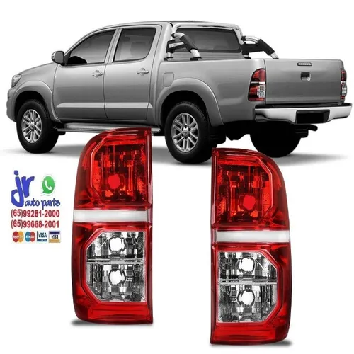 Par Lanterna Traseira Hilux Srv Sr 05 a 15 Bicolor Cristal