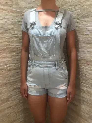 Macacão Jeans Destroyed H&M