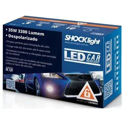 Lâmpada Led Car 2d H4 - Farol Celta / Gol / Onix / Uno / Ka / Hb20 - Shocklight