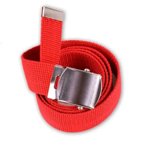 Cinto Tático Vermelho Militar Police Camping Segurança Fivela Prata Lisa Metal Role