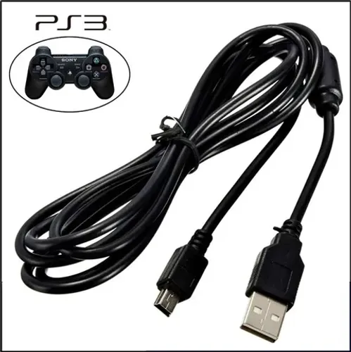 Cabo Usb V3 Para Carregar Controle De Ps3 Com 1,5 Metros V3