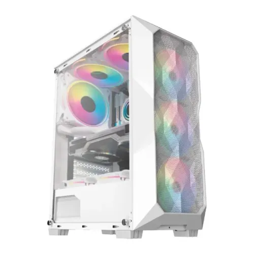 Gabinete Gamer Hayom White GB1730 *Com 3 Fans Rgb* - ATX, Micro-ATX e Mini-ITX - WZetta