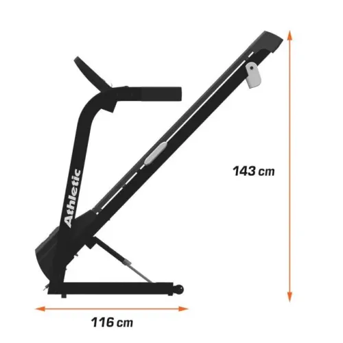 Esteira Athletic com sistema guarda fácil 