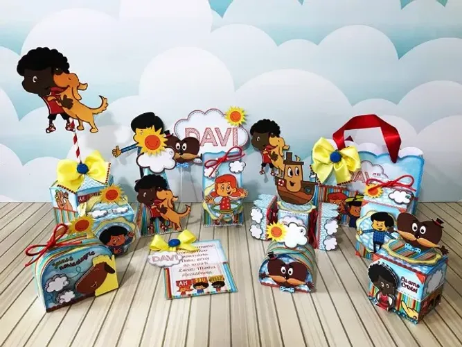 Kit festa infantil personalizado 10 itens - 3 Palavrinhas