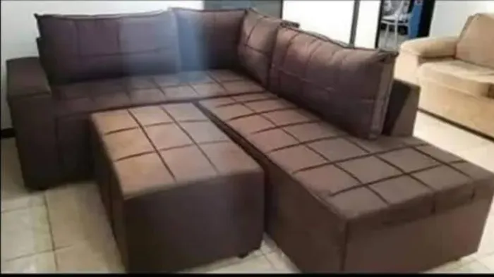 Sofá de Canto com Puff novo lacrado 
