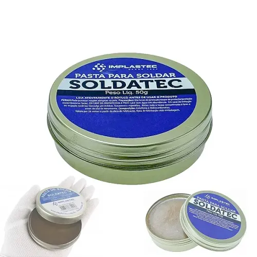 Pasta para Soldar Soldatec Lata Com 50g, Solda Fluxo Bga Não Condutiva - Implastec