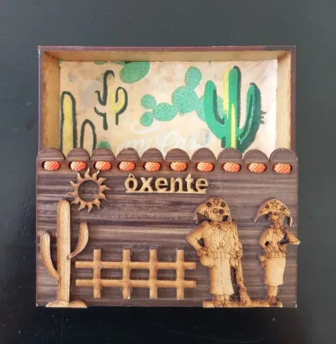 Porta guardanapo de papel Oxente Nordeste Nordestino Madeira