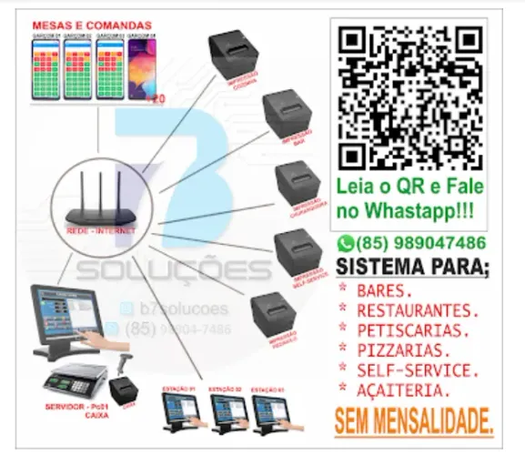 Sistema para Restaurantes, Sushi, Hambuguerias e espetaria sem mesnalidade