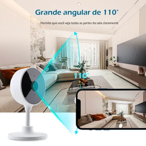  MINI CÂMERA DE SEGURANÇA WIFI 300W Full HD - Monitoramento 360° Casa Escritório
