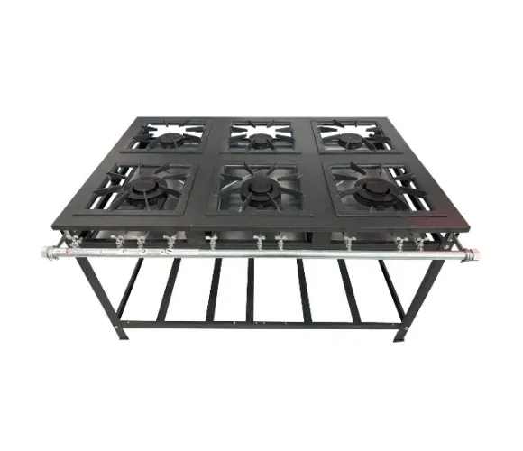 Fogão Industrial 6 Bocas 40x40 Perfil 7cm Baixa Pressão 3 QDuplo e 3QSimples