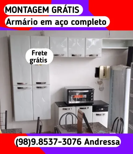 Armário de Cozinha em Aço Completo - Frete Grátis