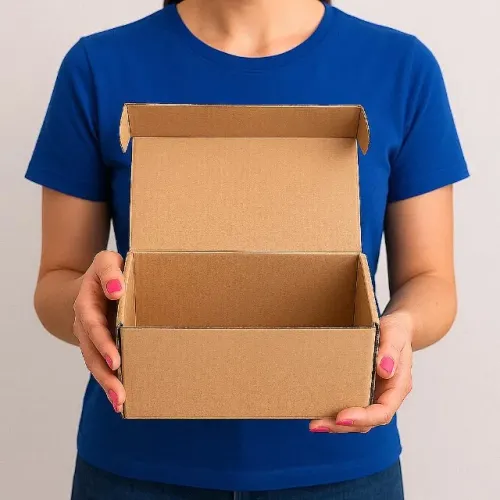 Pacote com 10 Caixas de Papelão 24x15x10 cm, ideais para envios novos.