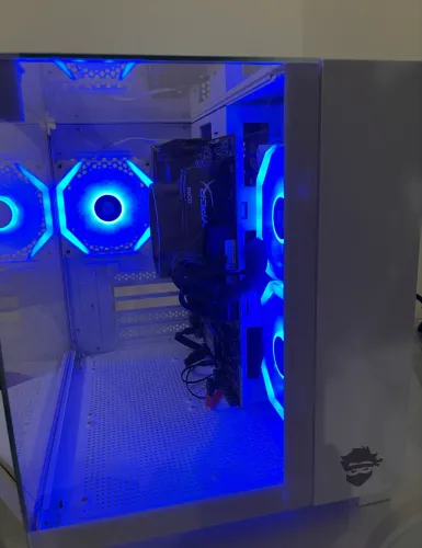 Gabinete Gamer Ninja Clear, Cube, Mid Tower, Vidro Temperado, M-ATX, White, com 3 fans
