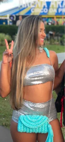 Conjunto Top e Hot pants, Brilho e Estilo!