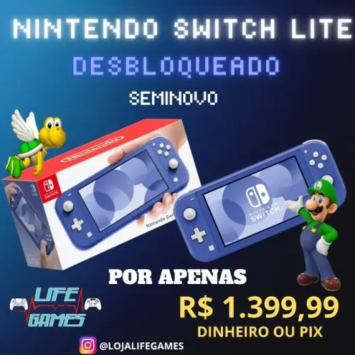 Nintendo Switch lite Debloqueado com garantia 