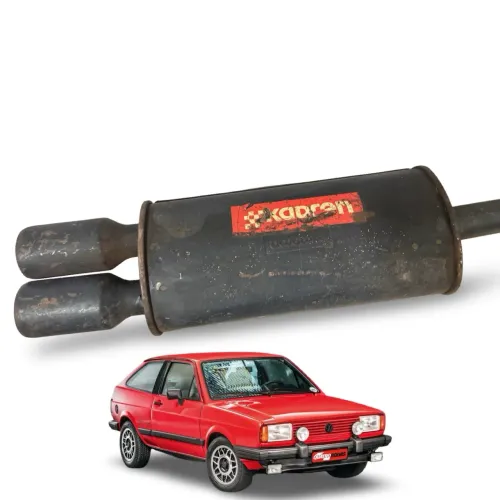 Escapamento abafador Kadron ponteira dupla original Gol GT