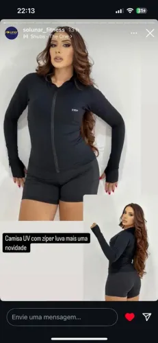 Camiseta UV com zíper e luva - Unissex