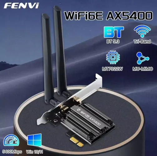 Adaptador wi-fi PCI TRI BAND 6G 5G 2.4G bluetooth 5.2