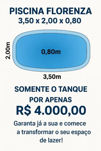 Piscina  de fibra 3,50x2,0x0,80