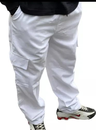Calça Cargo Branca Confortável e Estilosa