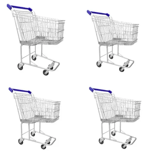 Kit Com 4 Carrinho Para Supermercados Lojas Padarias Mercearias Cesto 160 Litro Logistica