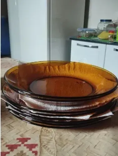 Pratos Duralex Âmbar para Colecionadores - Raridade em Vidro