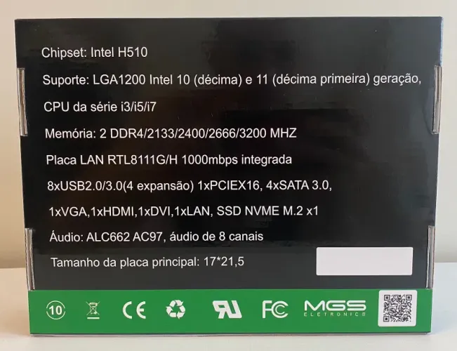 Placa-Mãe Intel H510 LGA1200