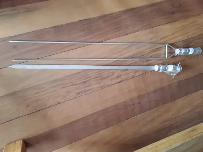 Espeto de Aço Inox duplo e chato
