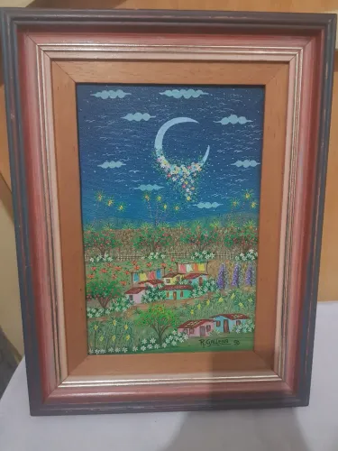 Quadro feito e assinado por Raquel Gallena , medidas 42cm por 32cm com a moldura