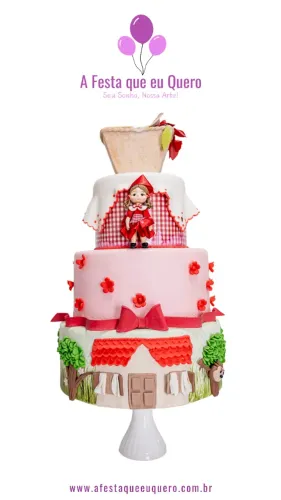 LOCAÇÃO - Bolo Fake Chapéuzinho Vermelho Biscuit 45cm
