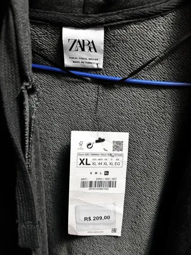 Casaco de Moletom Zara XL